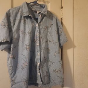 **18W/20W Bobbie Brooks Buttonup Floral Blouse